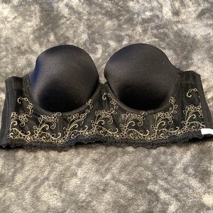 Cropped embroidered bustier